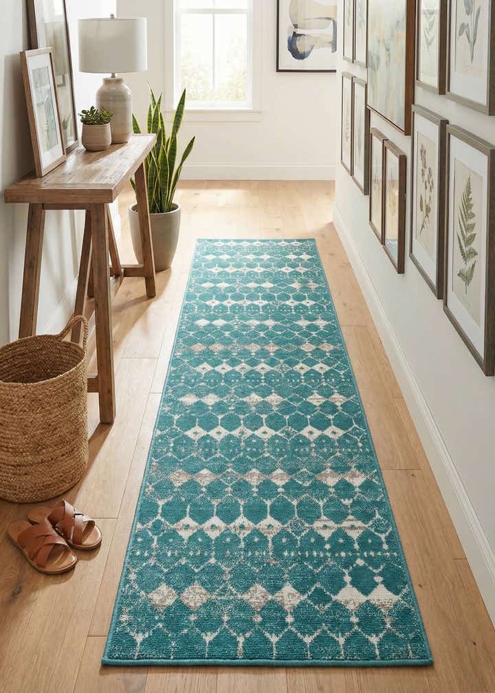 2' x 8' Easy-Clean Trellis Indoor / Outdoor Runner Rug