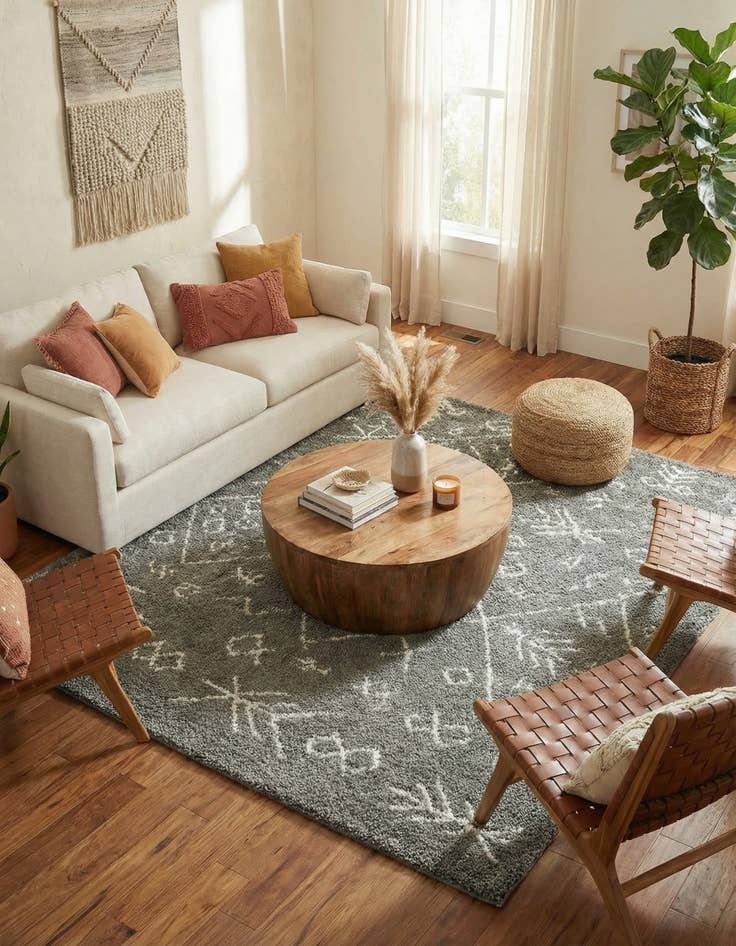 Detail image of 8' x 8' Moroccan Shag Square Rug