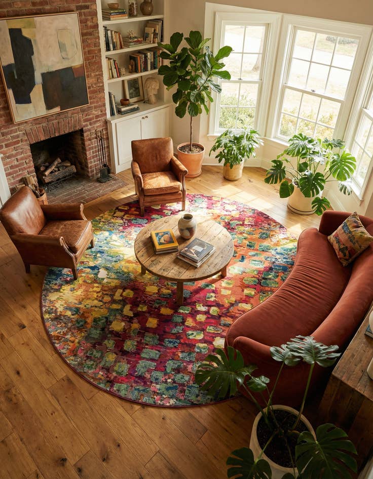 Detail image of 12' 2 x 12' 2 Washable Sevilla Round Rug