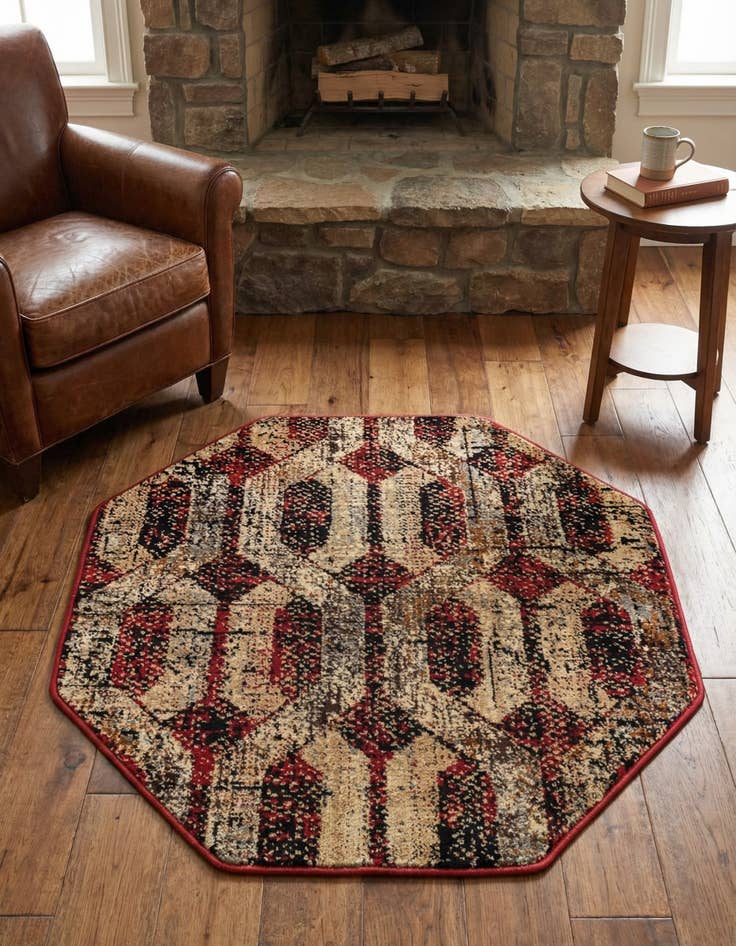 Detail image of 3' 3 x 3' 3 Saturn Octagon Rug