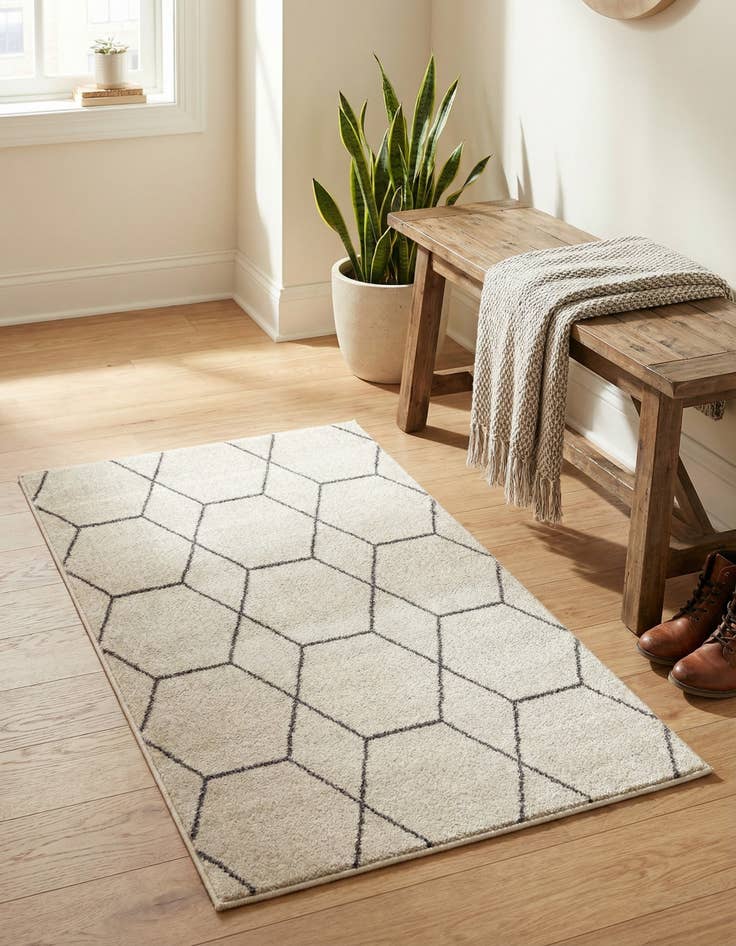 Detail image of 3' x 5' 3 Lattice Frieze Rug