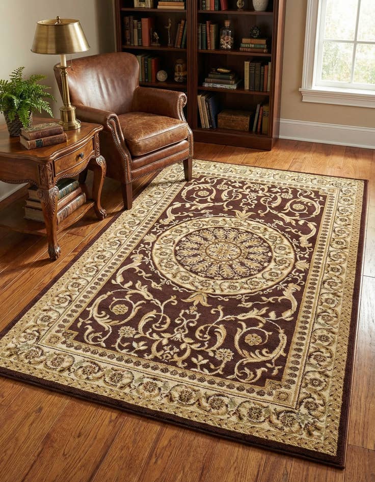 Detail image of 5' 3 x 8' Classic Aubusson Rug