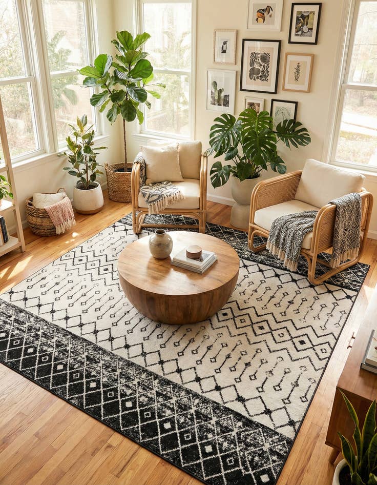 Detail image of 10' x 10' Moroccan Trellis Square Rug