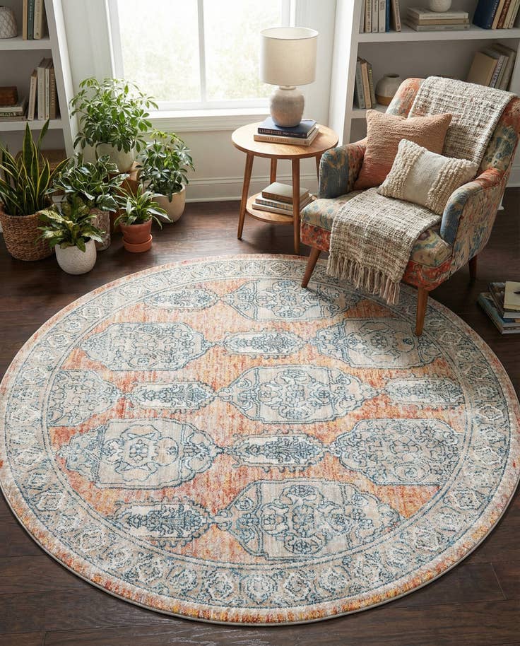 Detailfoto van 215cm x 215cm Lola Rond Vloerkleed