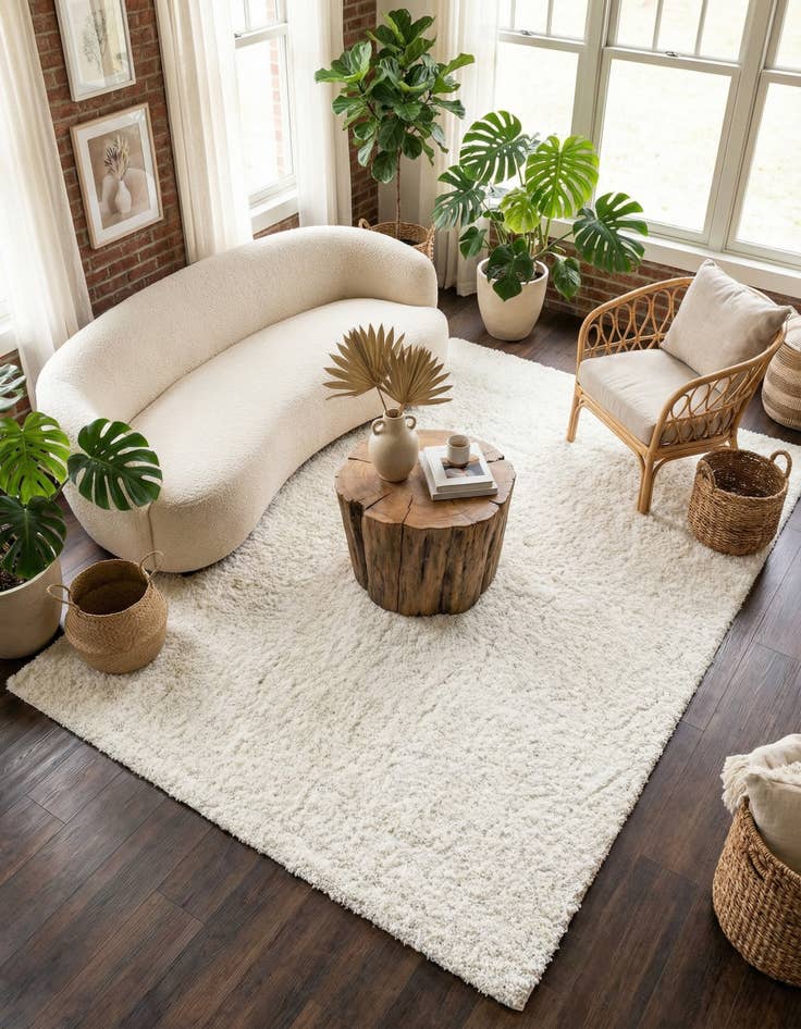 Detail image of 7' 10 x 11' Solid Shag Rug