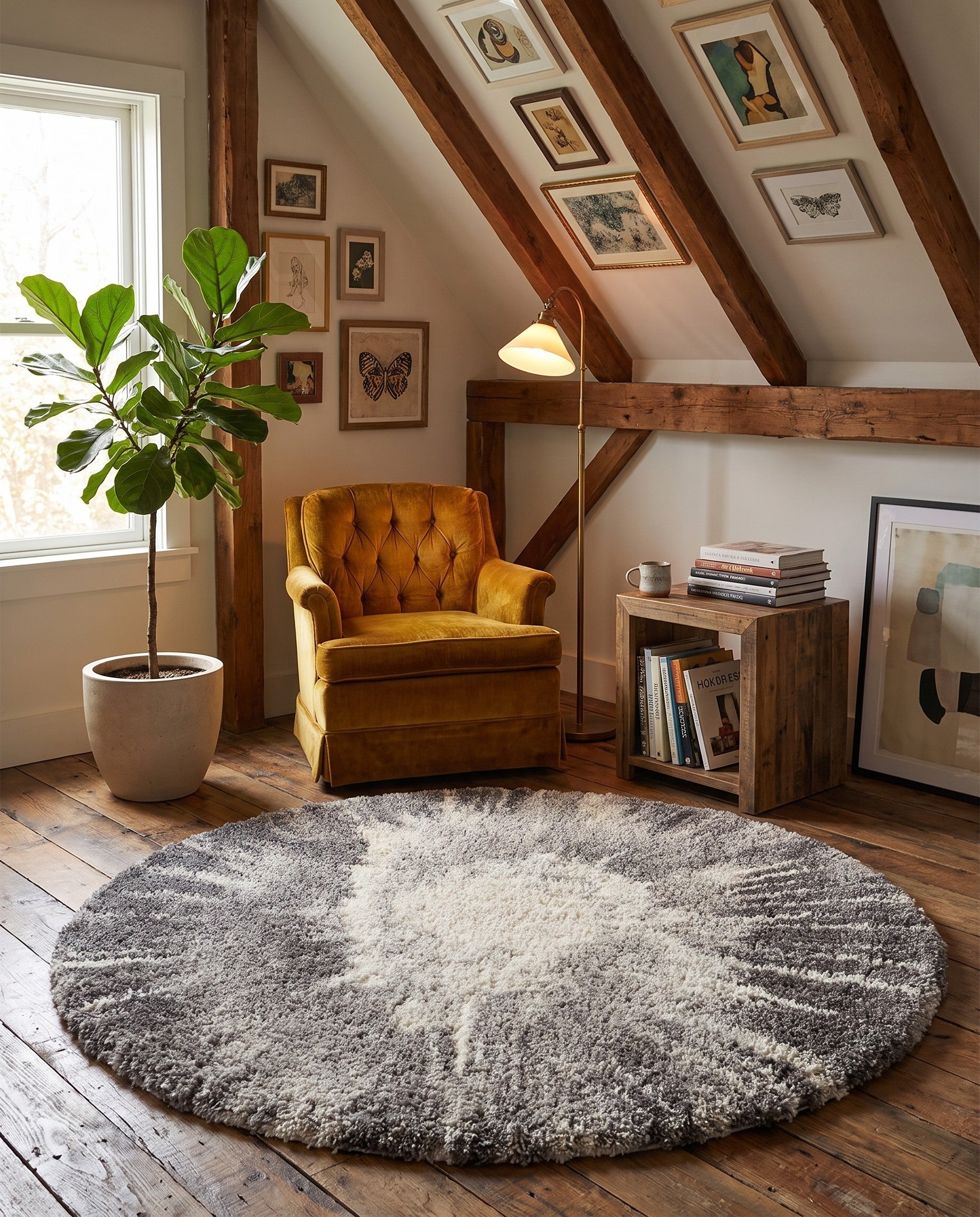 5' 3 x 5' 3 Soft Touch Shag Round Rug