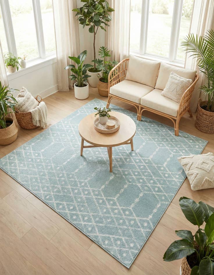 Detail image of 7' 10 x 7' 10 Paxon Trellis Square Rug