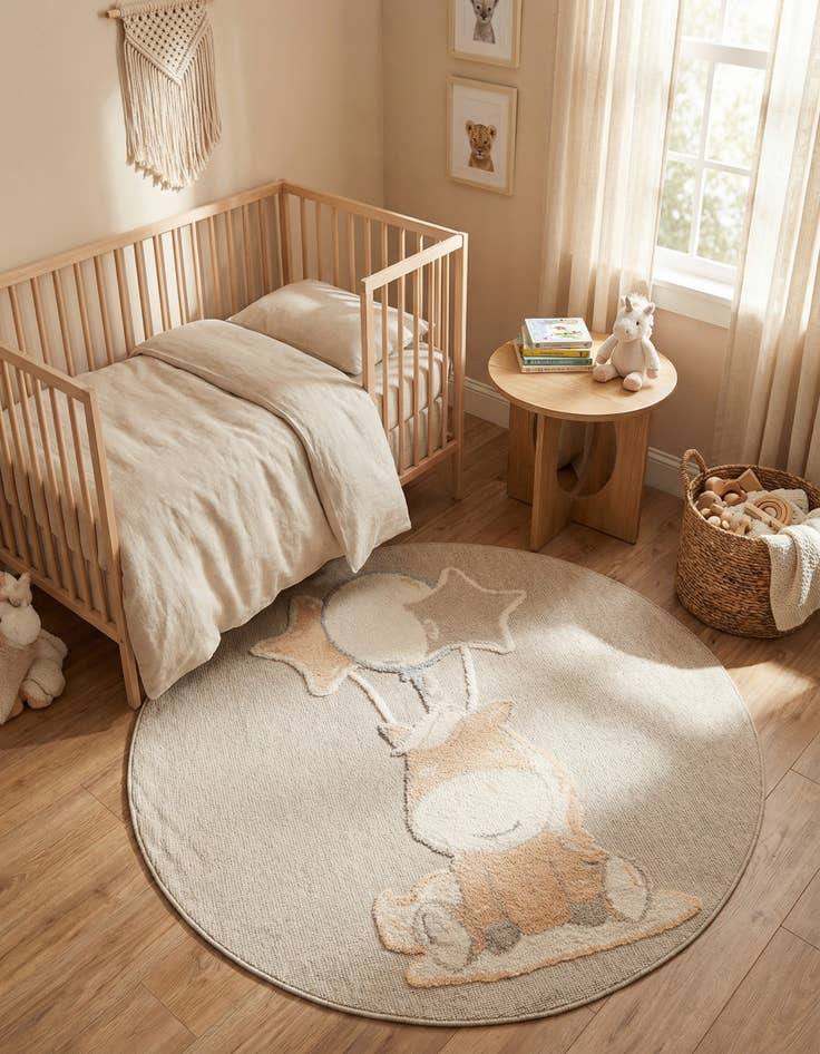 Detail image of 5' x 5' Whimsy Kids Round Rug