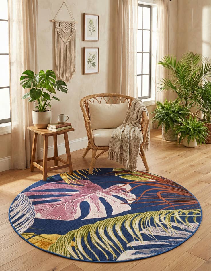 Detail image of  5' 3 x 5' 3 Blossom Round Rug