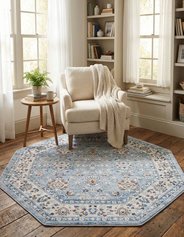 Detail image of 5' 3 x 5' 3 Charlotte Octagon Rug