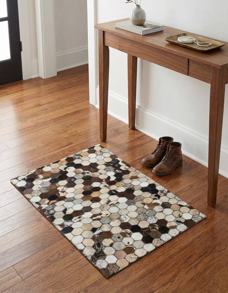 Detail image of 2' x 3' 1 Cowhide Leather Rug