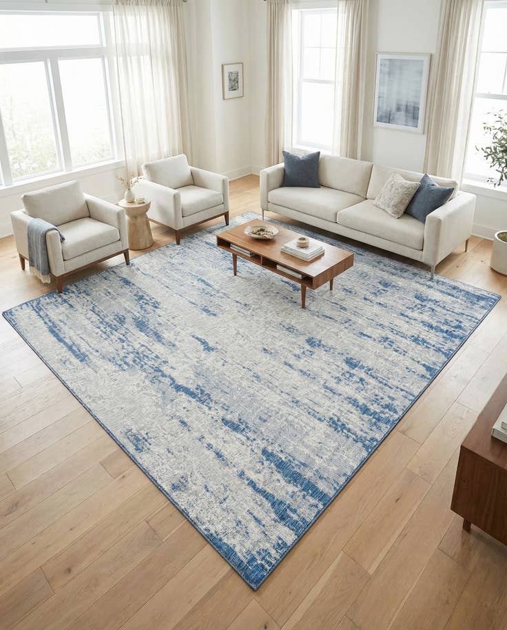 Detail image of 10' x 10' Easy-Clean Modern Indoor / Outdoor Square Rug