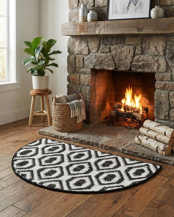 Detail image of 2' 2 x 3' 7 Hand Woven Chindi Jute Hearth Rug