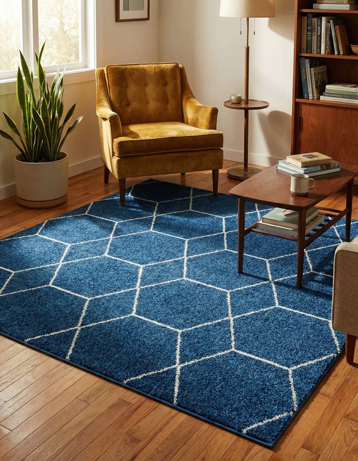 Detail image of 6' x 6' Lattice Frieze Square Rug