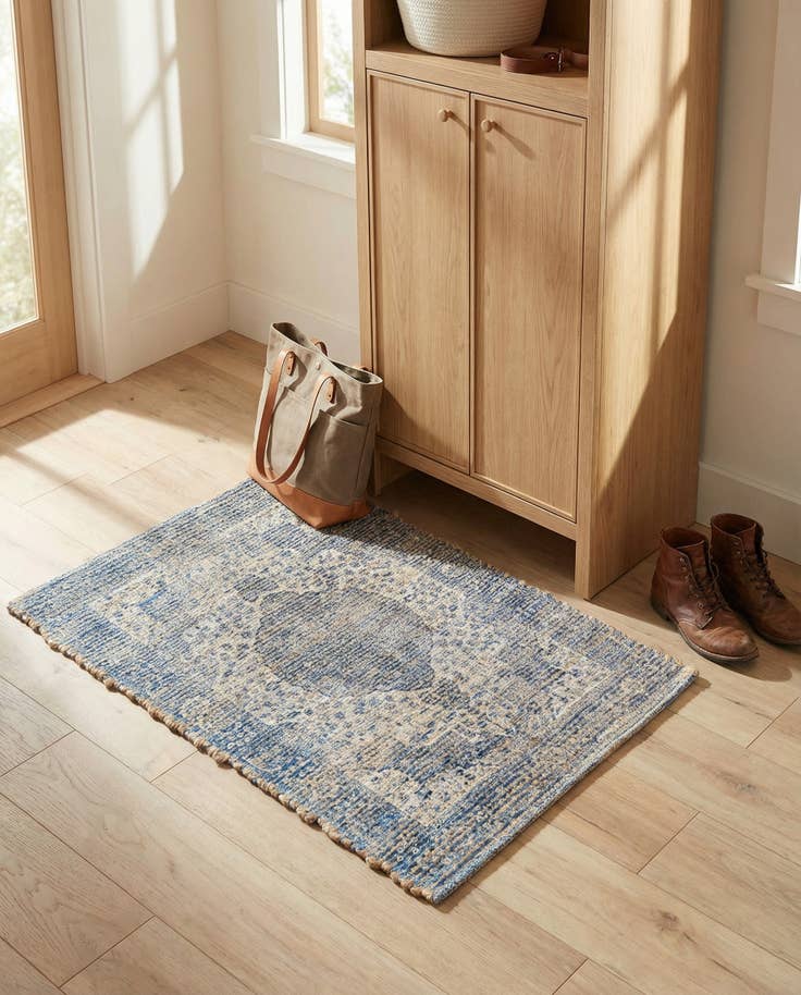 Detail image of 2' x 3' 1 Hand Woven Chenille Jute Rug