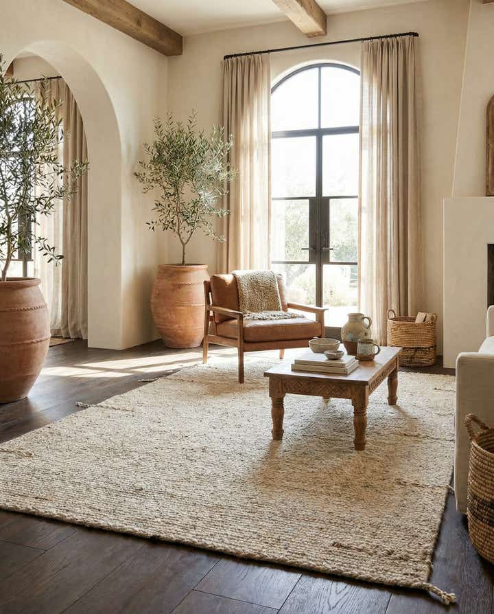 6' 7 x 9' Hand Knotted Moroccan Wool Rug