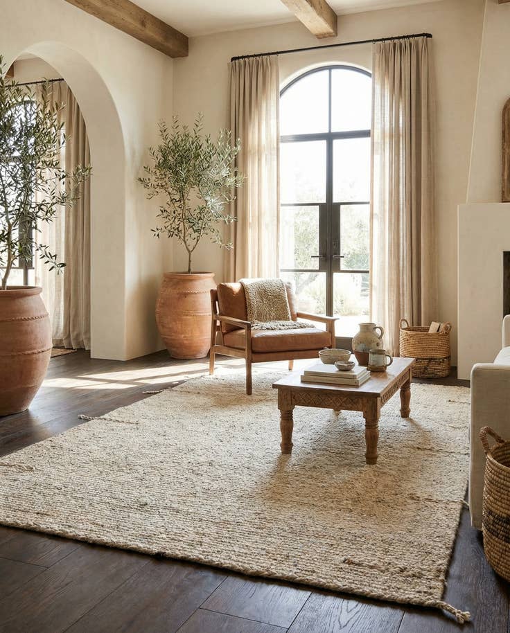 Detail image of 6' 7 x 9' Hand Knotted Moroccan Wool Rug