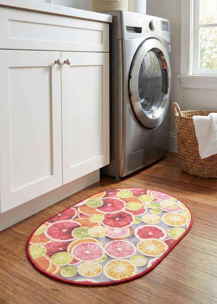 2' x 3' 1 Easy-Clean Jill Zarin Caribbean Indoor / Outdoor Oval Rug