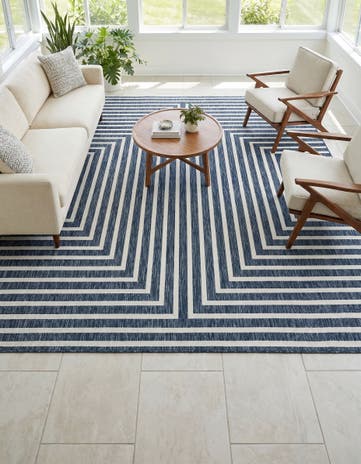 10' x 10' Easy-Clean Modern Indoor / Outdoor Square Rug