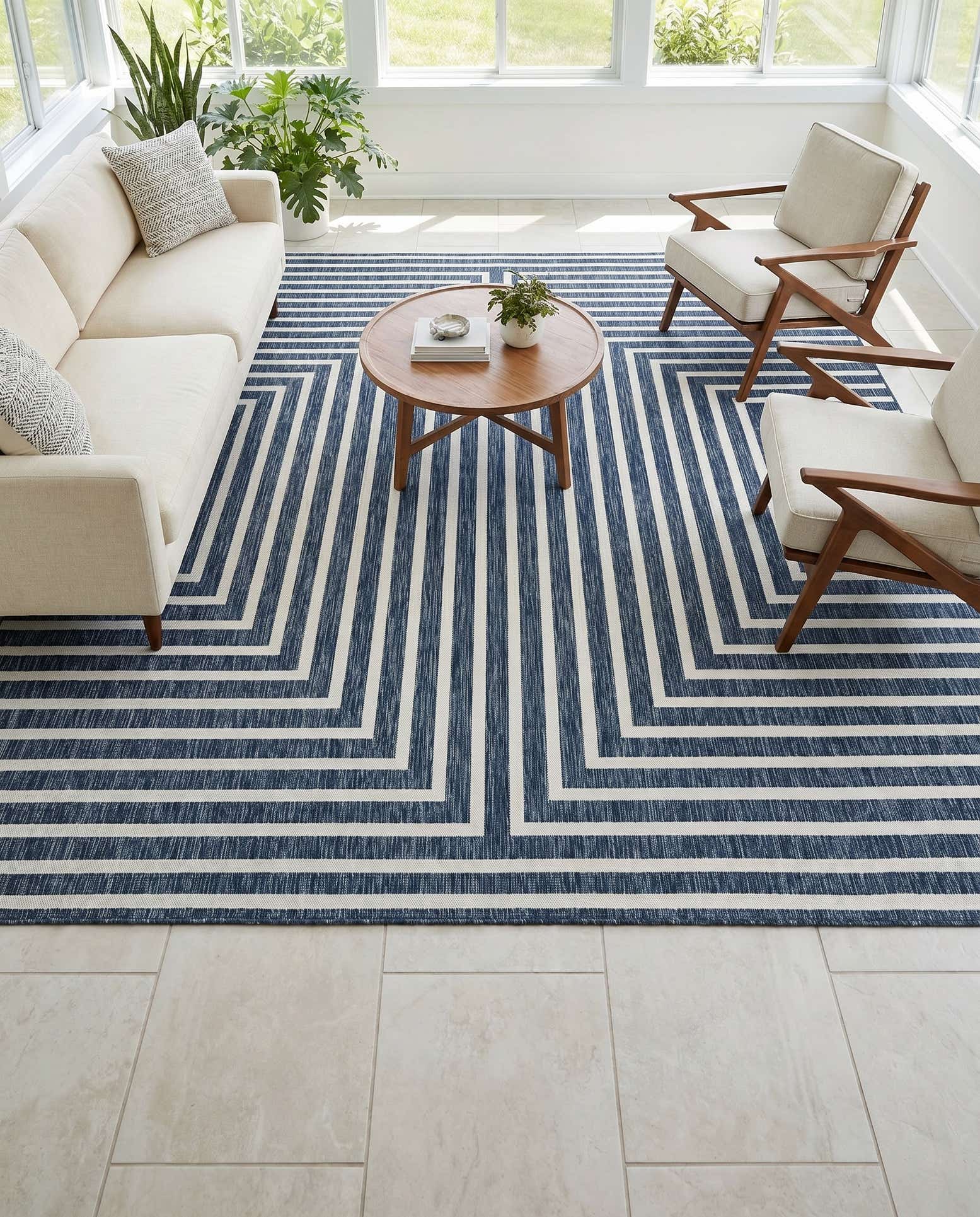 10' x 10' Easy-Clean Modern Indoor / Outdoor Square Rug