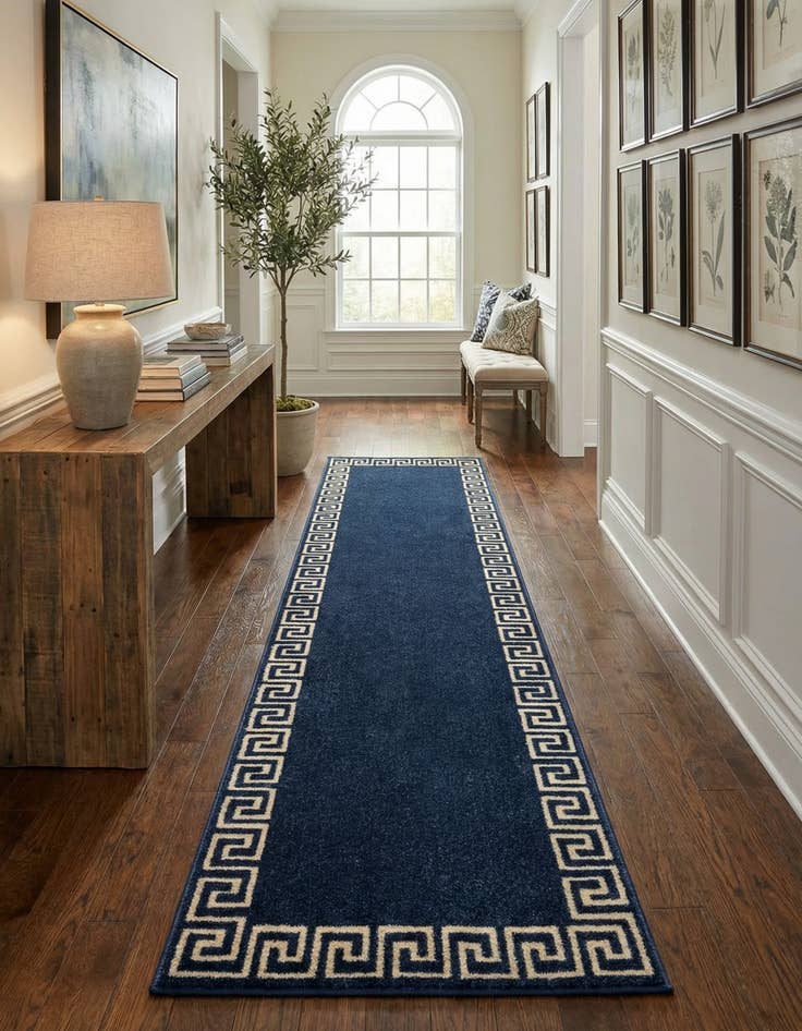 Detail image of 2' 7 x 10' Greek Key Runner Rug