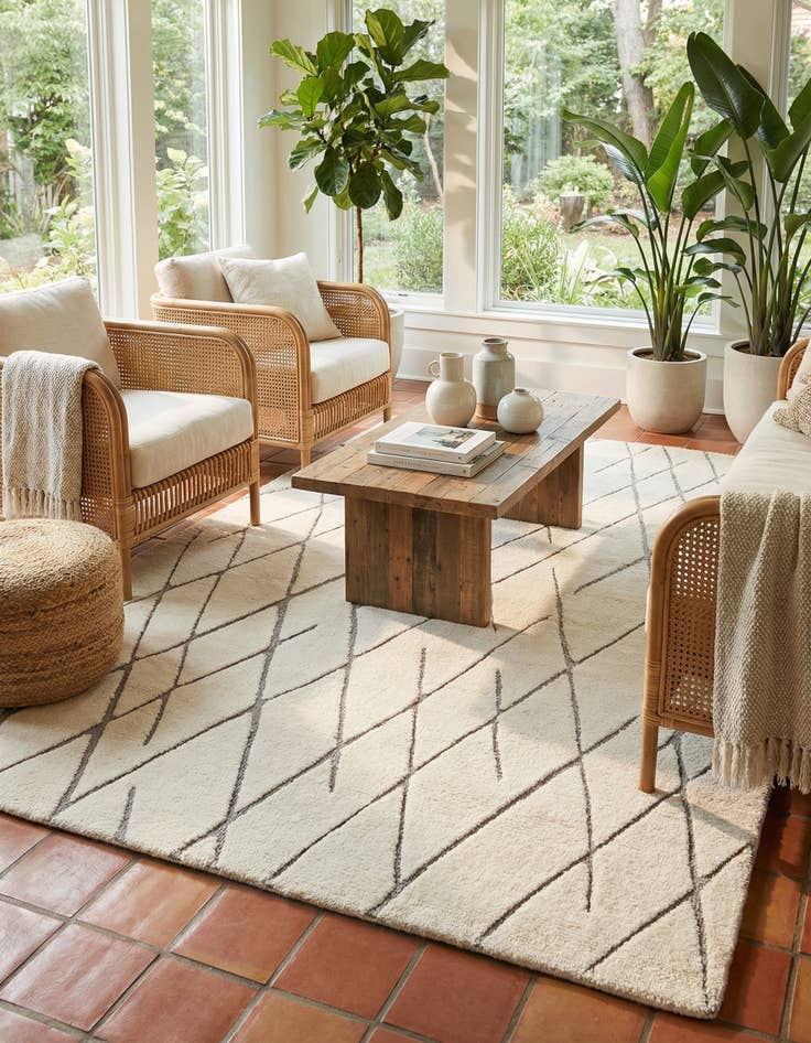 Detail image of 6' 1 x 9' Atlas Moroccan Wool Rug