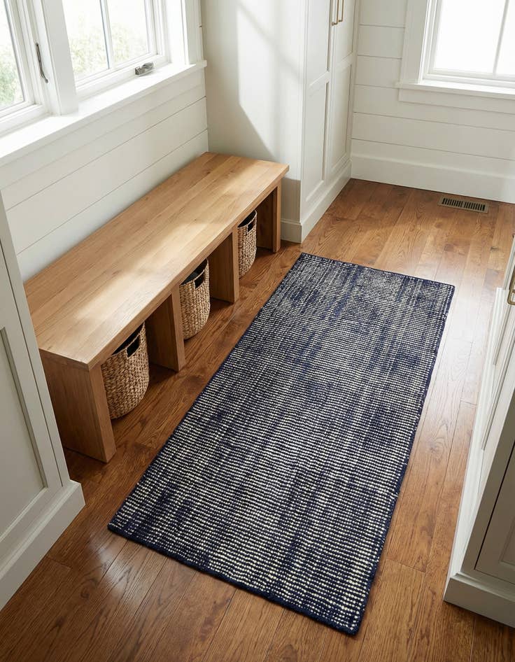 Detail image of 2' x 4' 1  Hand Woven Jill Zarin English Manor Farmhouse Wool Runner Rug