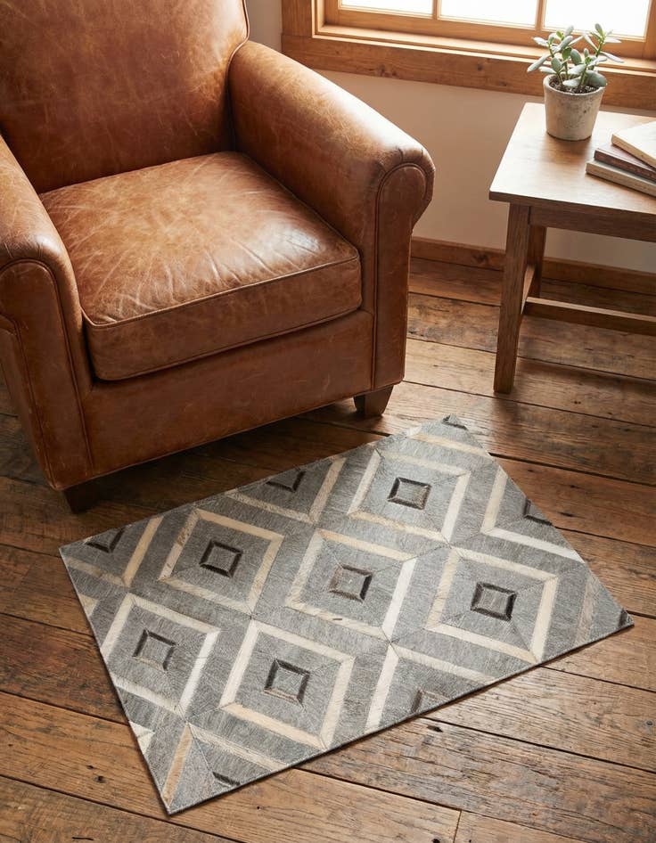 Detail image of 2' x 3' Cowhide Leather Rug