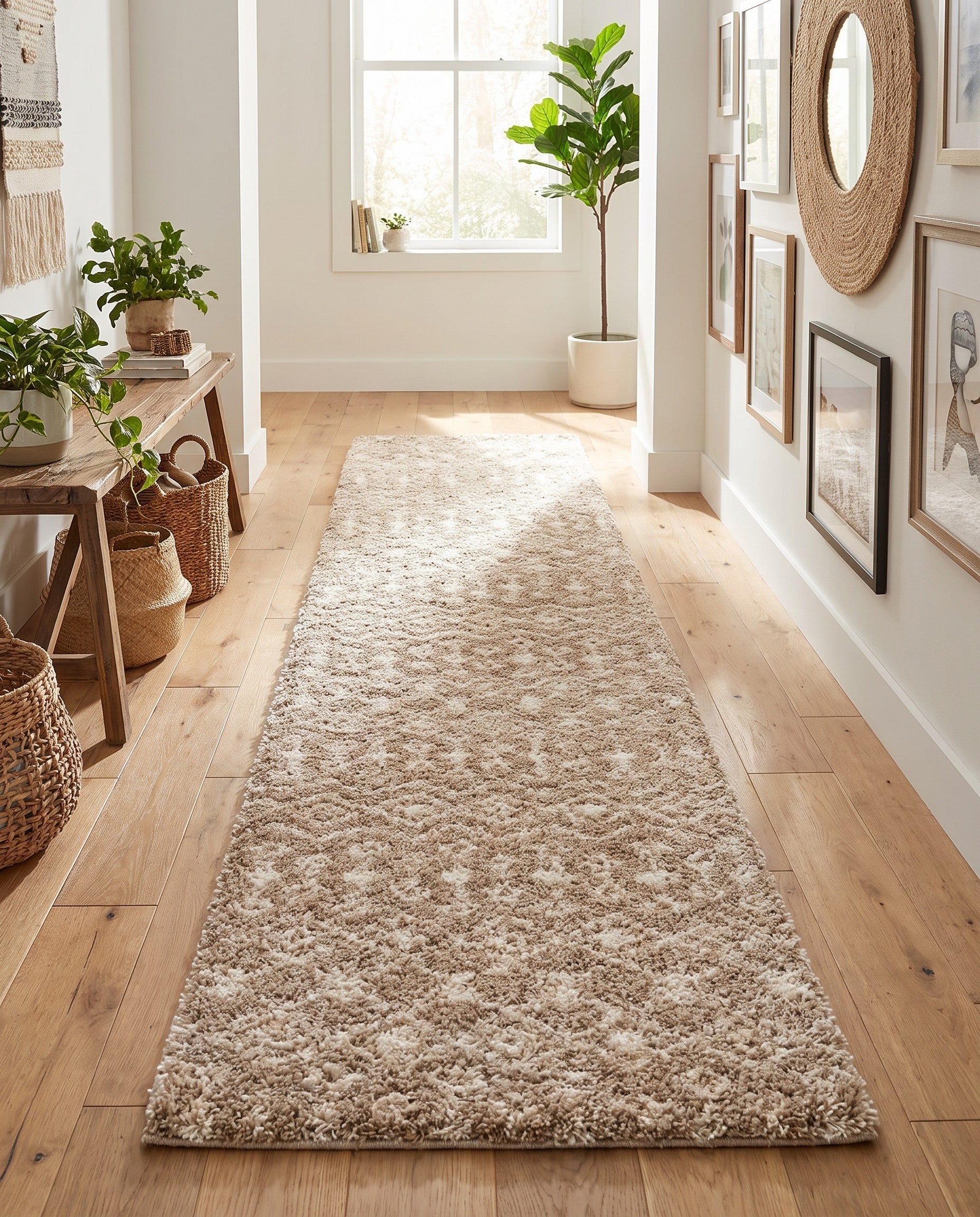 3' 3 x 16' 5 Moroccan Trellis Shag Runner Rug