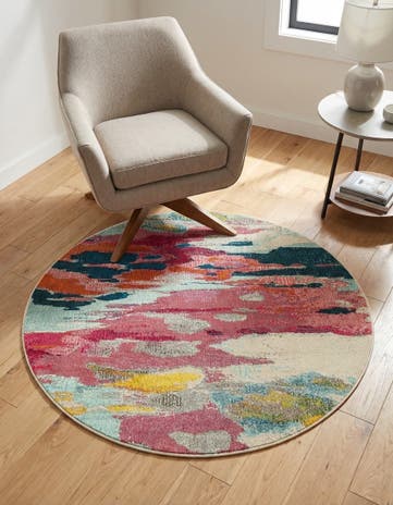 3' 3 x 3' 3 Washable Hyacinth Round Rug