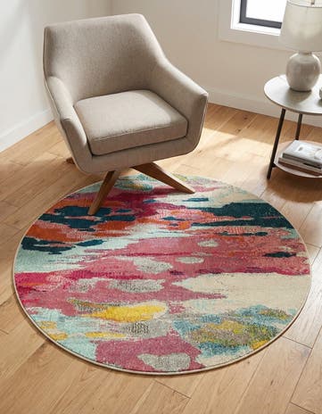 3' 3 x 3' 3 Washable Hyacinth Round Rug