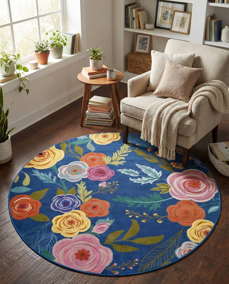 Detail image of 5' 3 x 5' 3 Blossom Round Rug