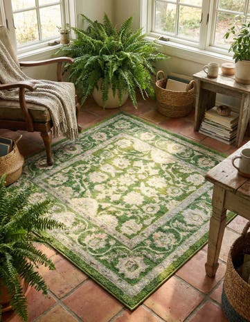 Green Aurelia Square Rug