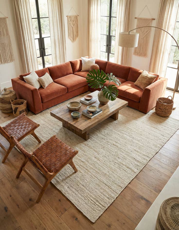 Detail image of 8' x 10' Handmade Braided Jute Rug