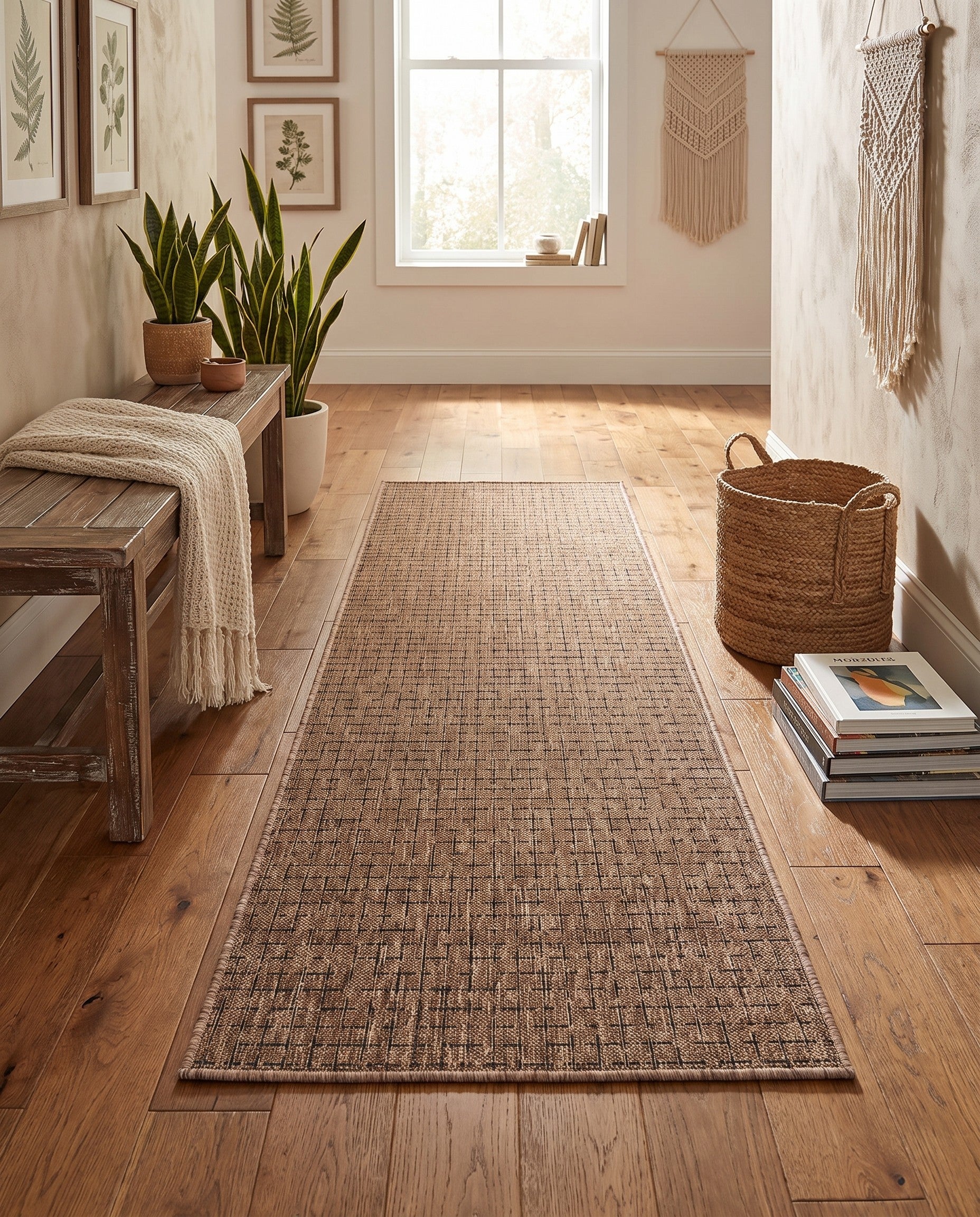 2' x 6' Easy-Clean Checkered Indoor / Outdoor Runner Rug