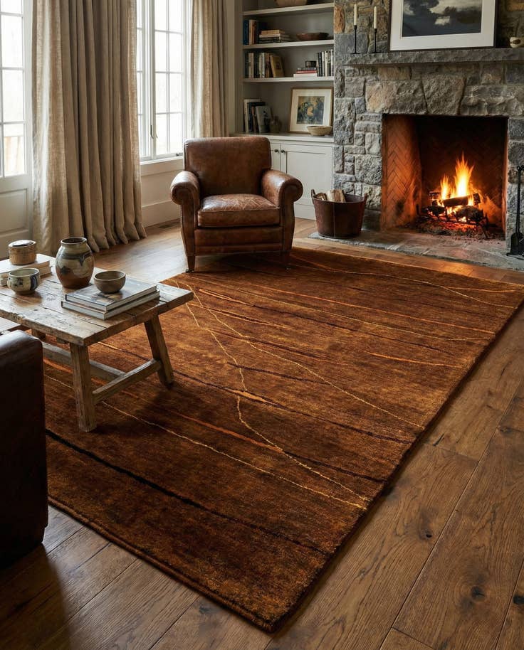 Detail image of 4' 10 x 6' 10 Hand Knotted Gabbeh Wool Rug