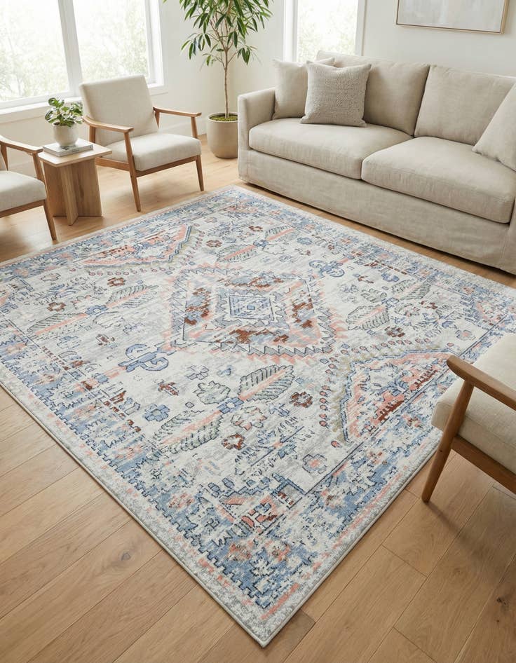 Detail image of 7' 10 x 7' 10 Kamala Washable Square Rug