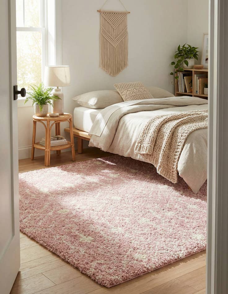 Detail image of 7' 10 x 7' 10 Moroccan Trellis Shag Square Rug