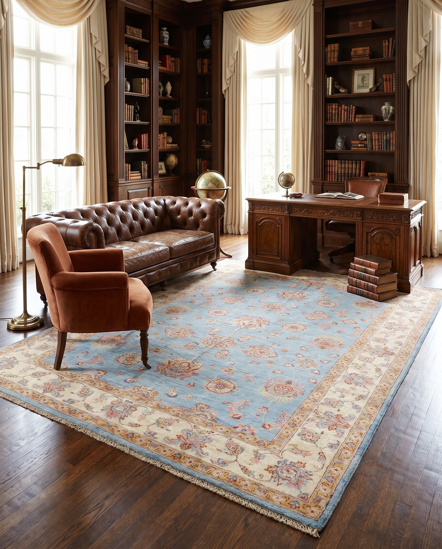 175cm x 255cm Hand Knotted Ziegler Rug