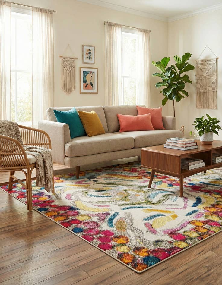 Detail image of 6' x 9'  Washable Vivid Rug