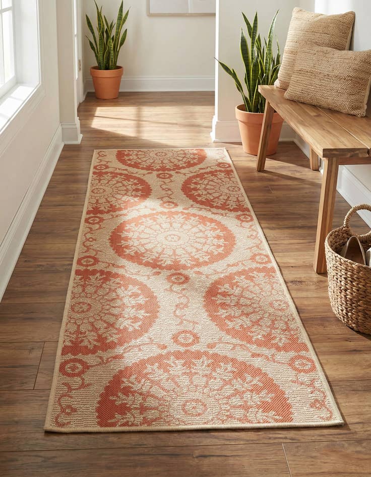 Detail image of 2' 2 x 6' Easy-Clean Botanical Indoor / Outdoor Runner Rug