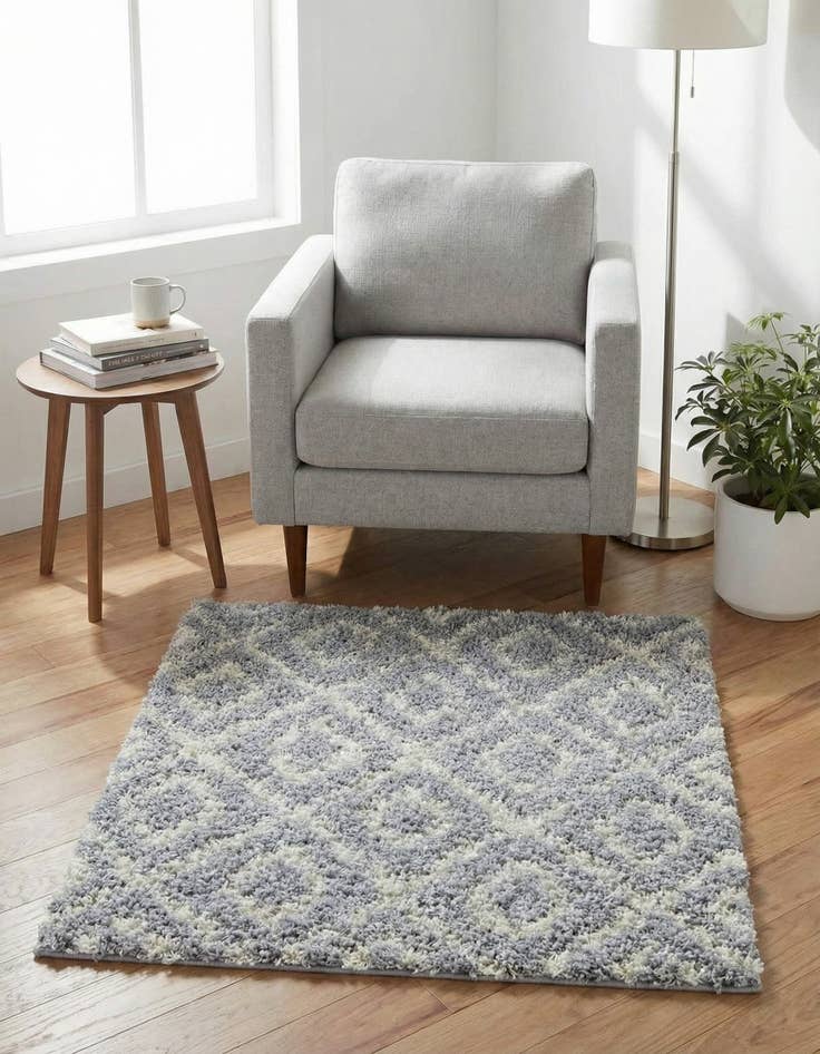 Detail image of 3' 3 x 3' 3 Lattice Shag Square Rug