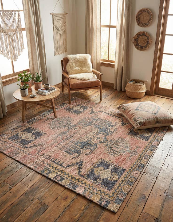 Detail image of 7' 10 x 7' 10  Hand Woven Chenille Jute Square Rug