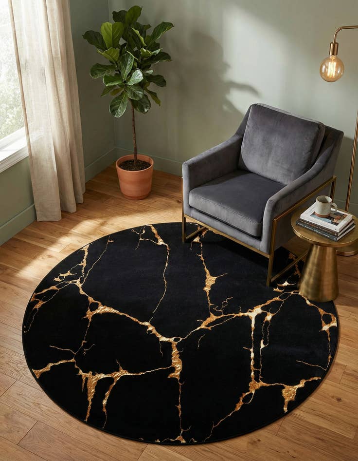Detail image of 6' x 6' Vogue Geo Round Rug