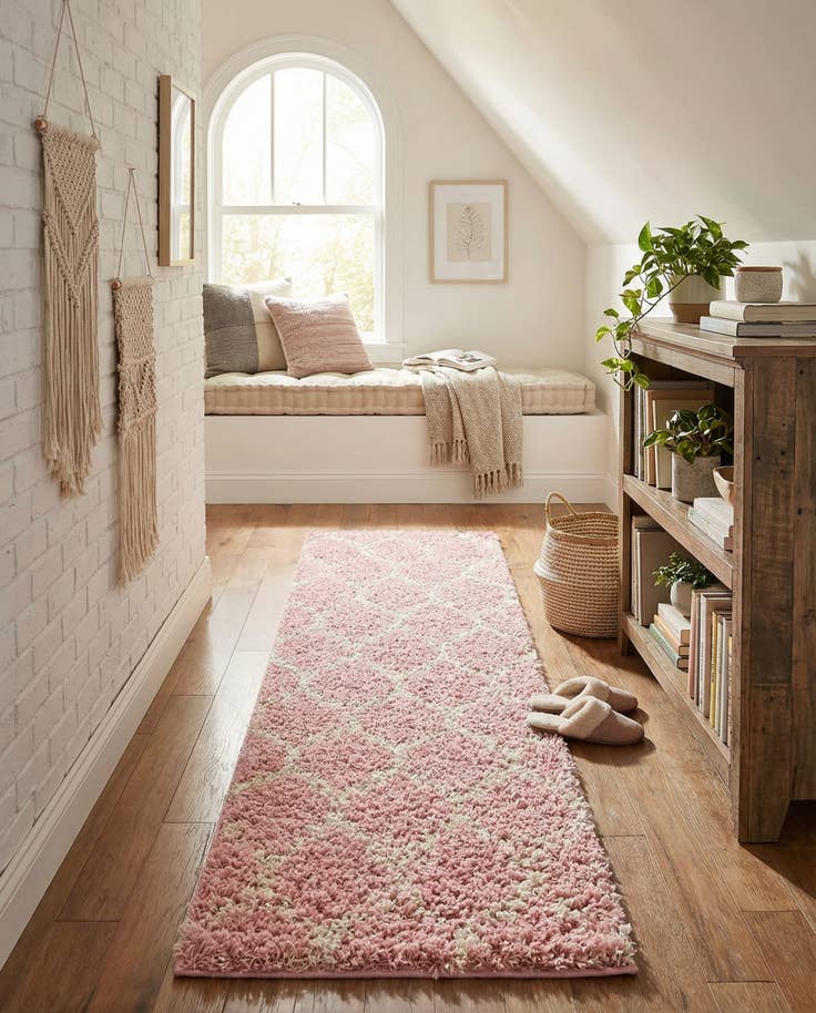 Detailansicht von 60cm x 245cm Trellis Shag Läufer Teppich