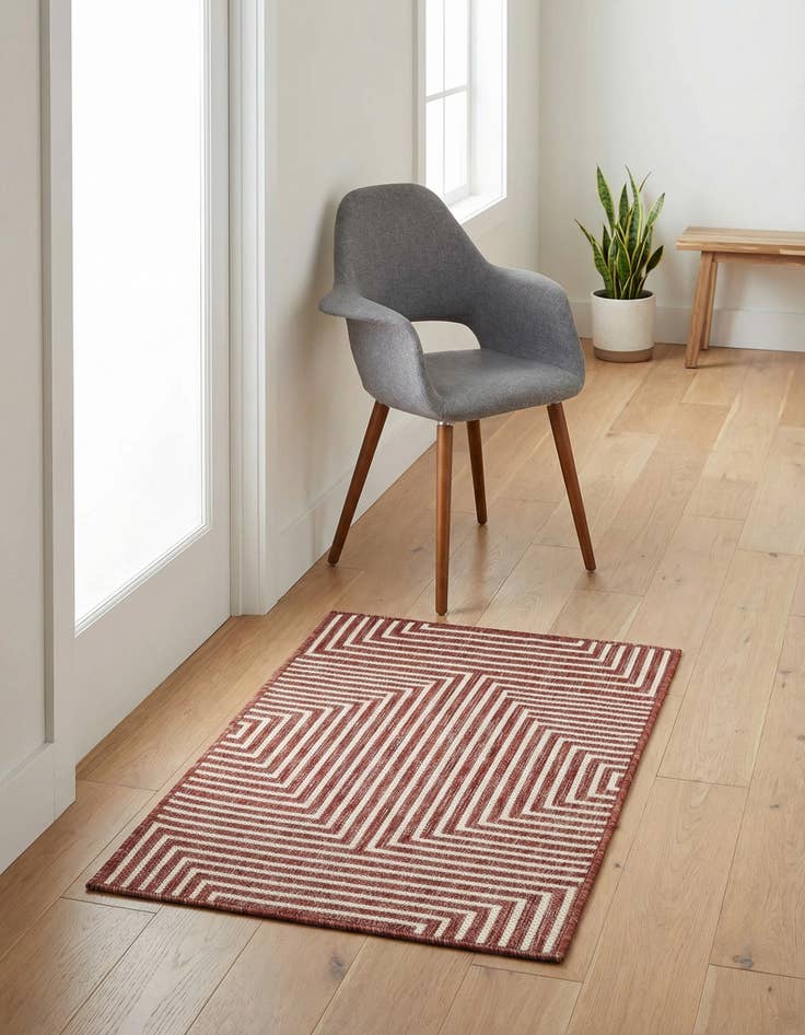 Detail image of 2' x 3' Easy-Clean Modern Indoor / Outdoor Rug