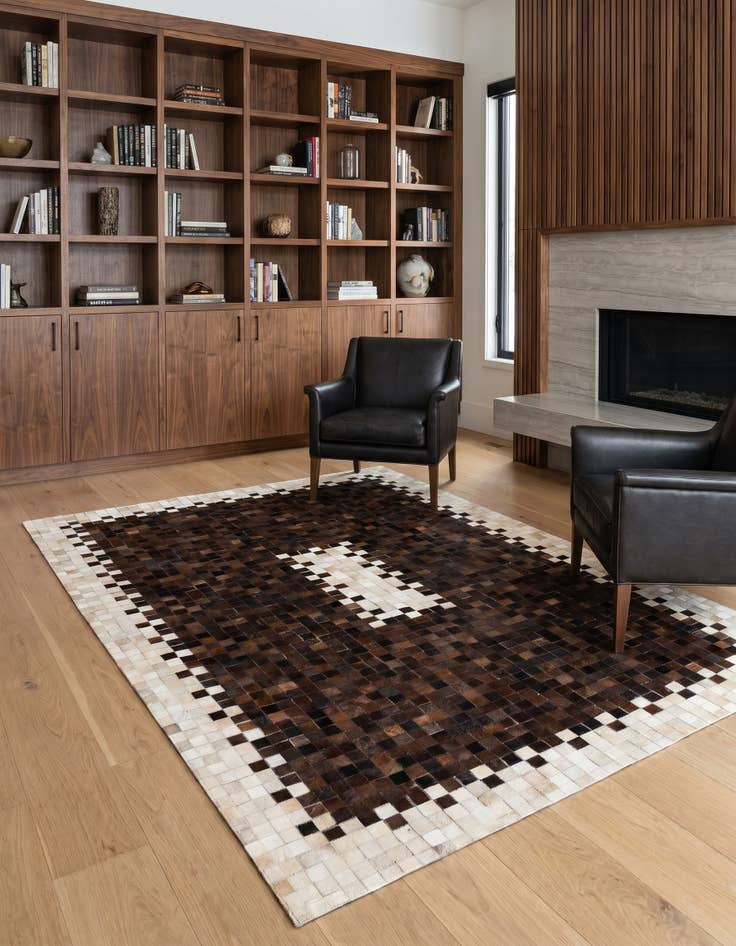 Detail image of 5' 2 x 7' 11 Cowhide Stocks Rug