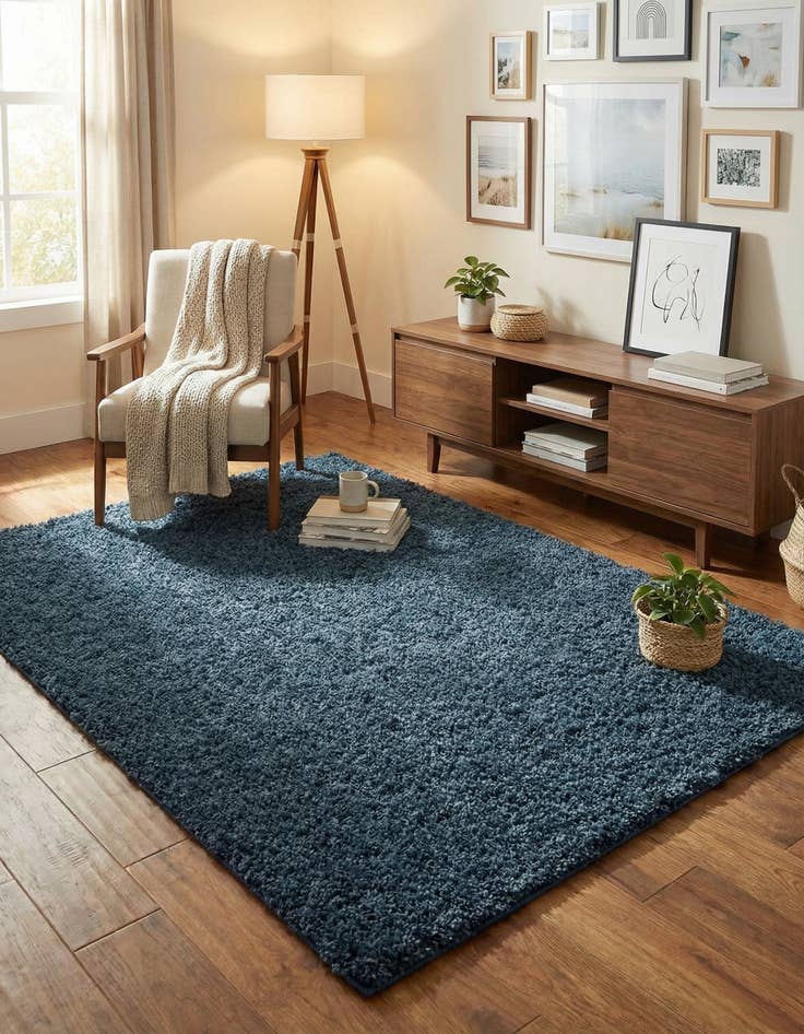 Detail image of 5' x 7' Solid Shag Rug