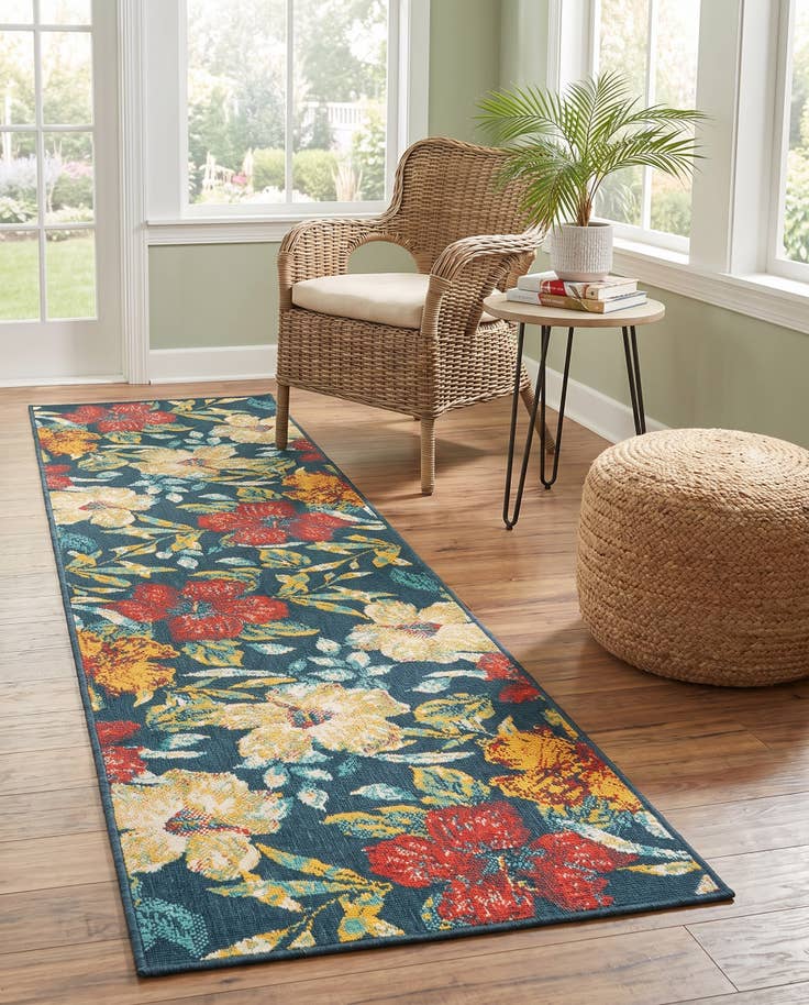 Detail image of 2' x 8' Easy-Clean Coastal Indoor / Outdoor Runner Rug
