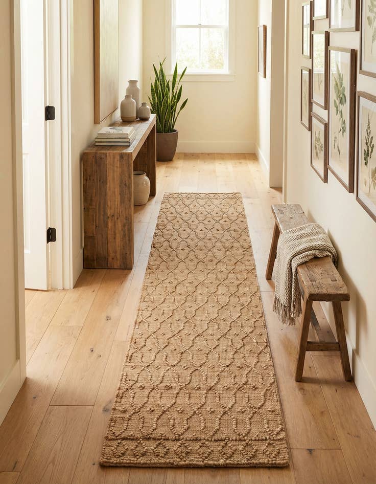 Detail image of 2' 7 x 12' Hand Woven Larsa Jute Runner Rug